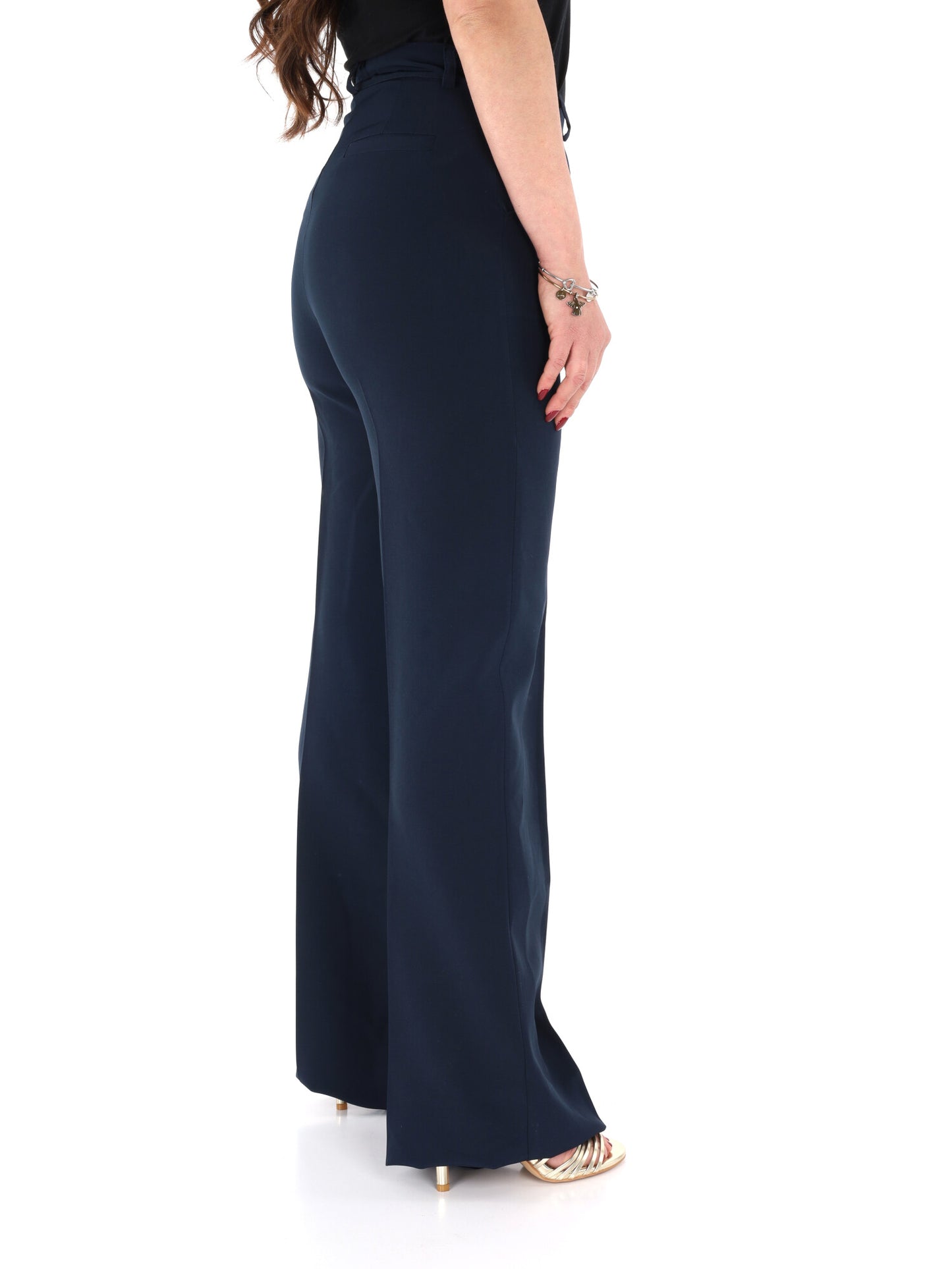 Pantaloni wide leg Miss Love donna blu per primavera estate
