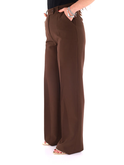 Pantaloni donna Miss Love in marrone, eleganti per primavera-estate