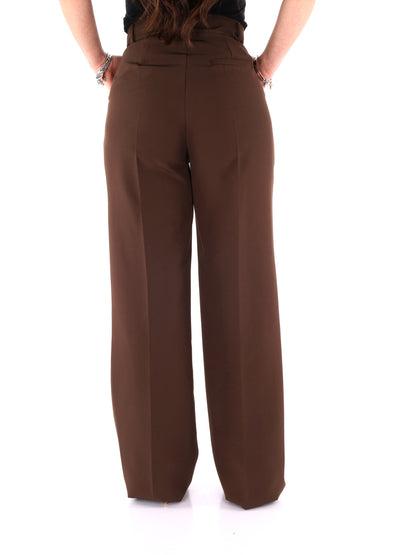 Pantaloni donna Miss Love in marrone, eleganti per primavera-estate