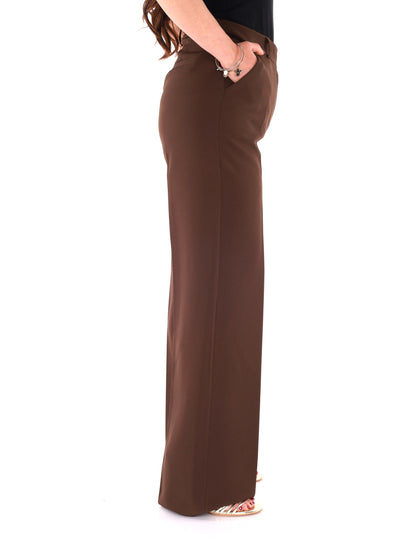 Pantaloni donna Miss Love in marrone, eleganti per primavera-estate