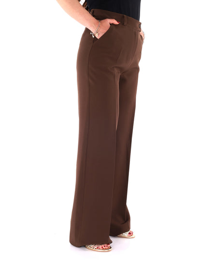 Pantaloni donna Miss Love in marrone, eleganti per primavera-estate