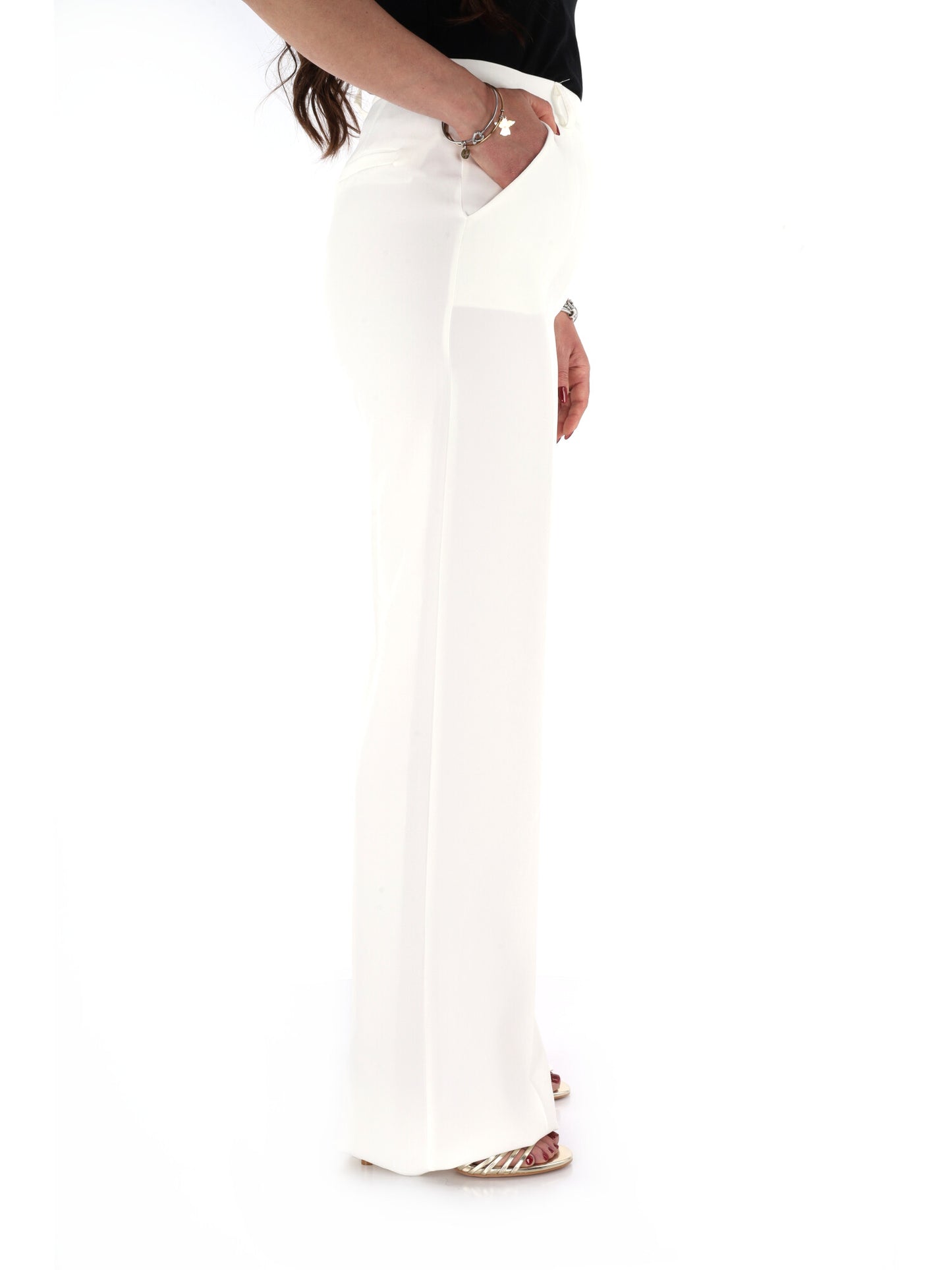 Pantaloni crema Miss Love da donna dal design contemporaneo