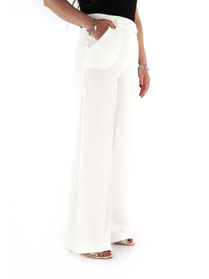 Pantaloni crema Miss Love da donna dal design contemporaneo