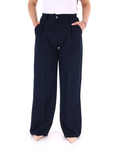 Pantalone elegante wide leg blu da donna Miss Love