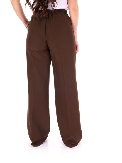 Miss Love pantalone wide leg elegante marrone da donna