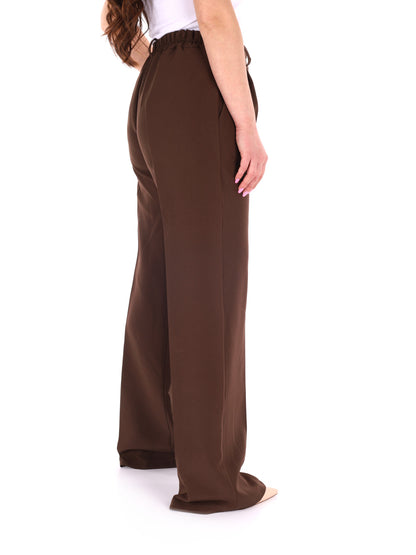 Miss Love pantalone wide leg elegante marrone da donna
