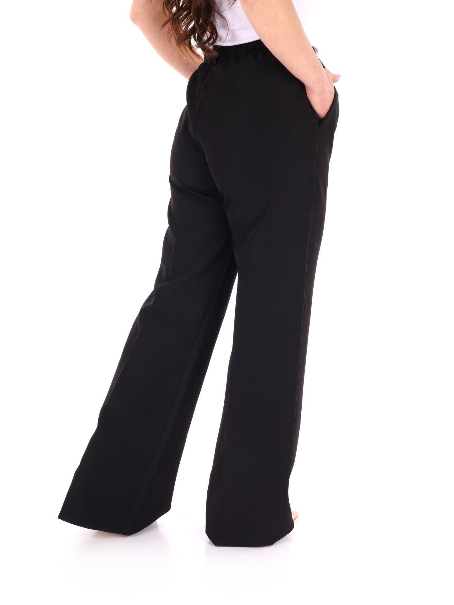Pantalone wide leg nero elegante Miss Love da donna