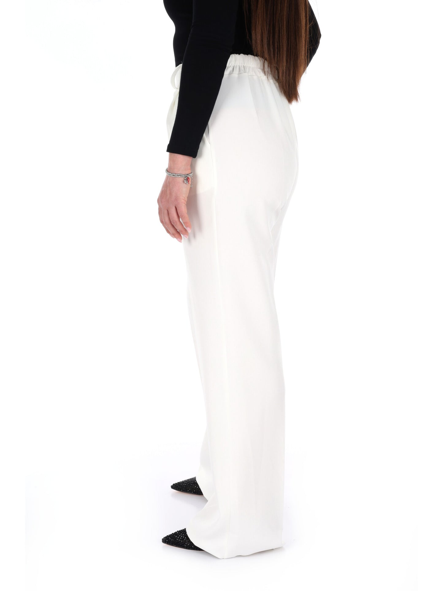 Pantalone wide leg elegante panna da donna Miss Love