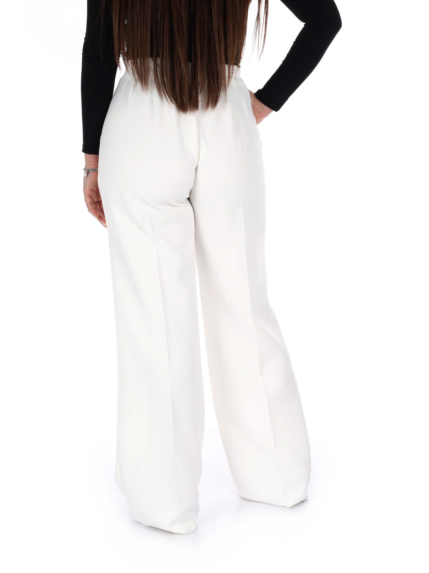 Pantalone wide leg elegante panna da donna Miss Love