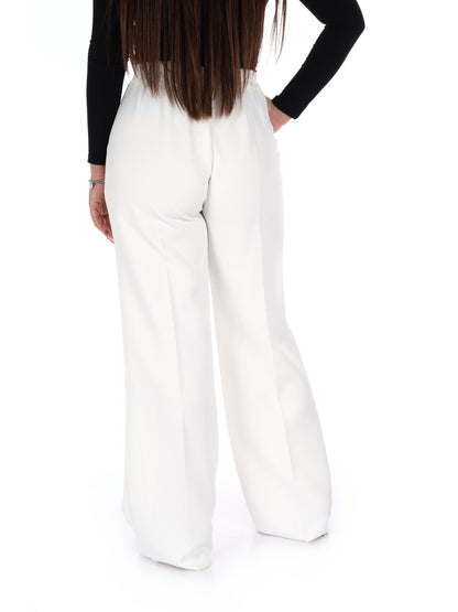 Pantalone wide leg elegante panna da donna Miss Love