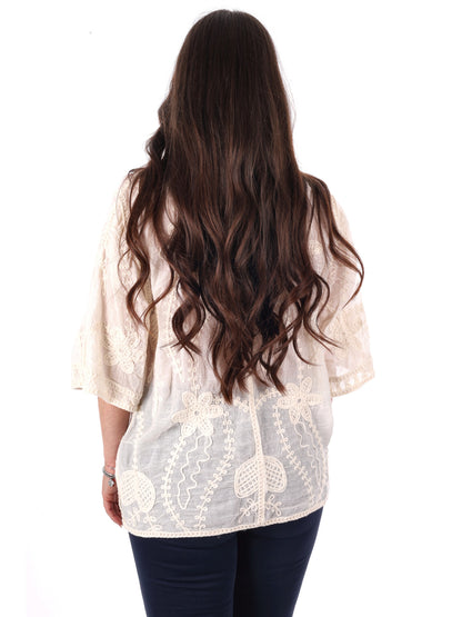 Miss Love camicia elegante beige senza maniche da donna