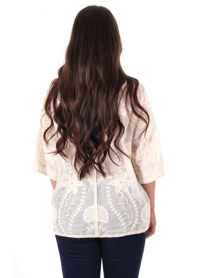 Miss Love camicia elegante beige senza maniche da donna