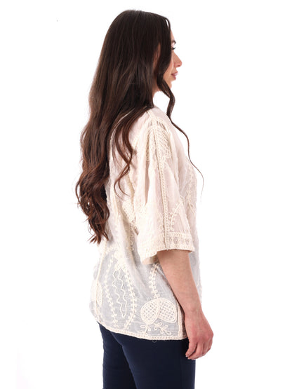 Miss Love camicia elegante beige senza maniche da donna