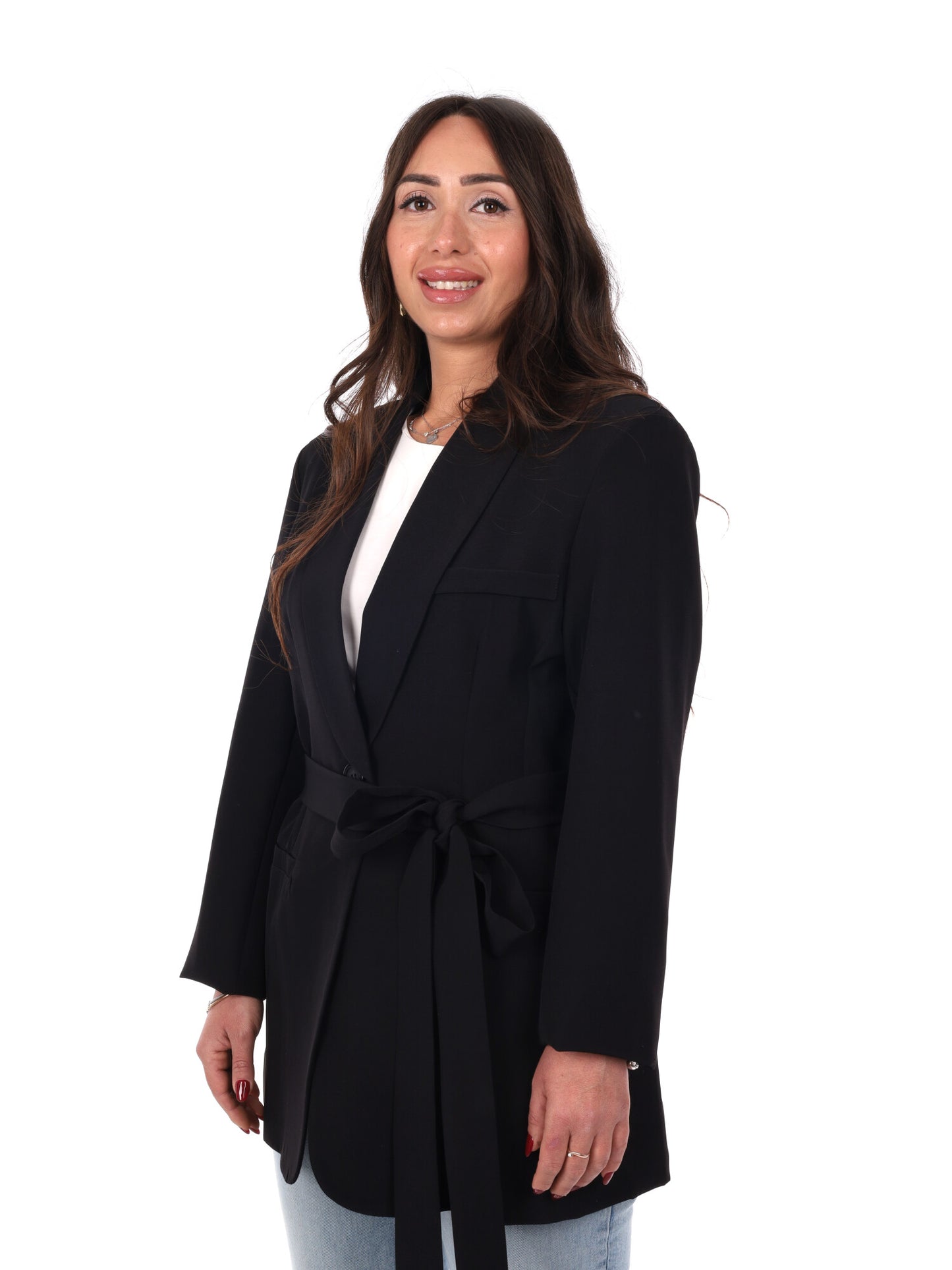 Miss Love blazer elegante da donna in nero per primavera-estate