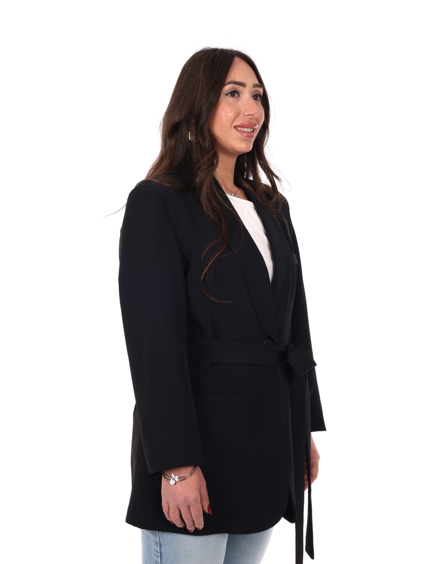 Miss Love blazer elegante da donna in nero per primavera-estate