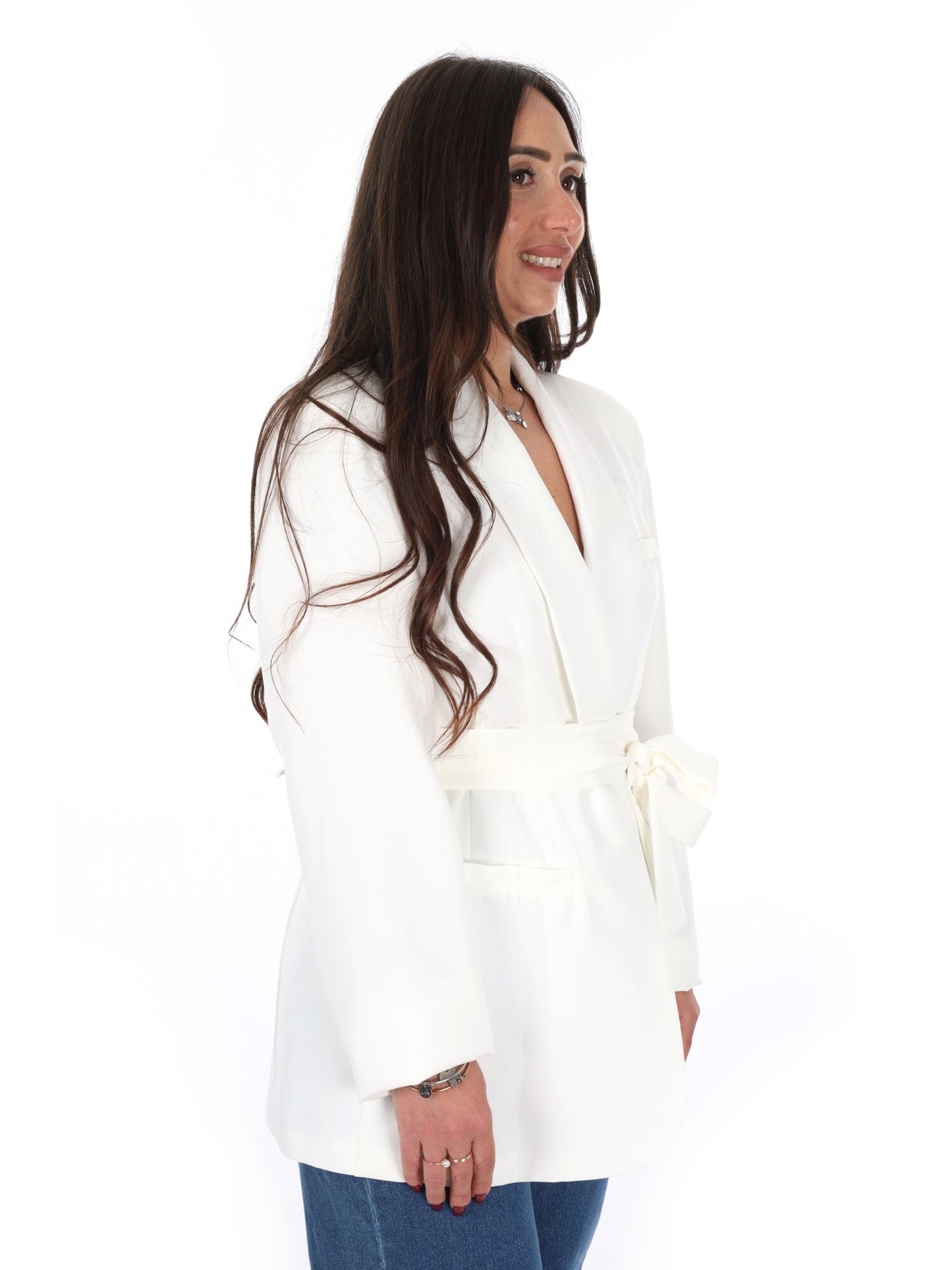 Miss Love blazer donna crema, elegante e versatile per la primavera