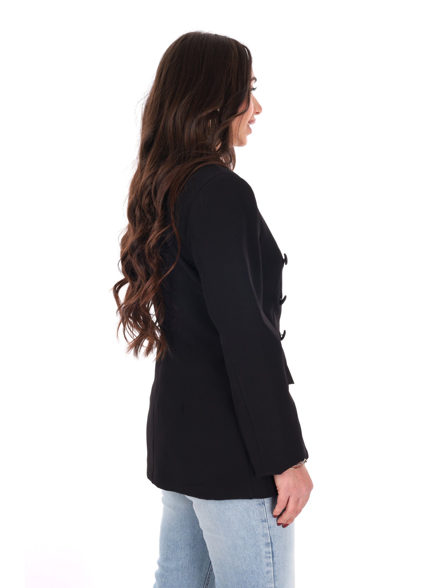 Miss Love giacca blazer doppiopetto da donna nera per primavera-estate
