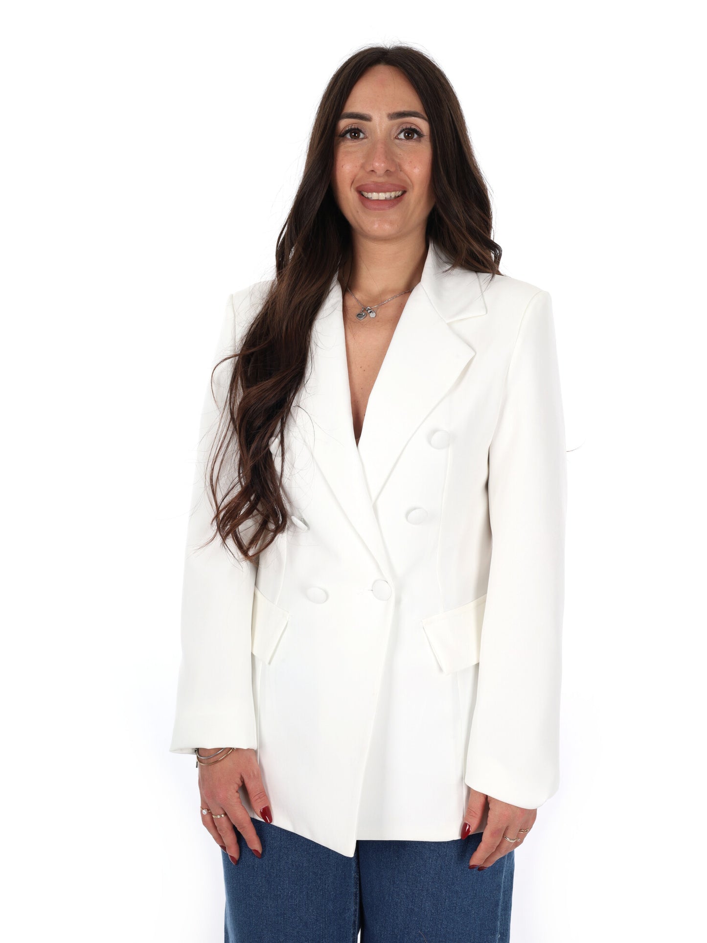Miss Love giacca blazer elegante da donna color crema per primavera-estate