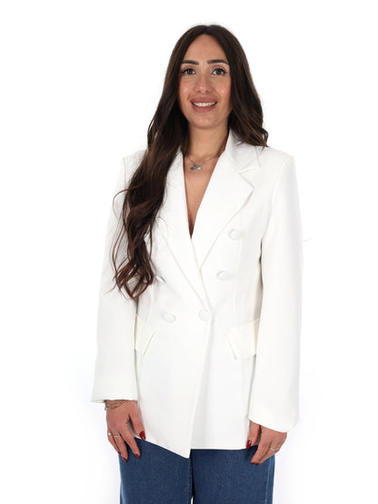 Miss Love giacca blazer elegante da donna color crema per primavera-estate
