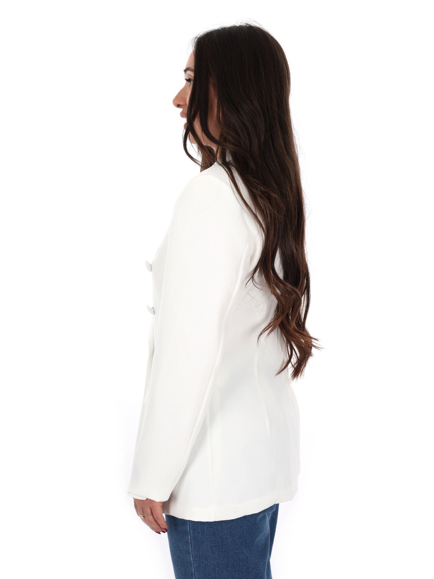Miss Love giacca blazer elegante da donna color crema per primavera-estate