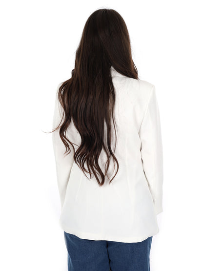 Miss Love giacca blazer elegante da donna color crema per primavera-estate
