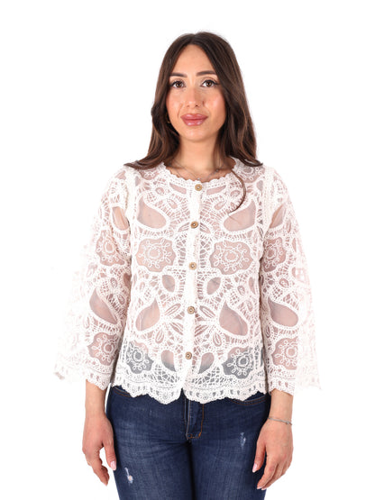 Cardigan leggero Miss Love da donna in crema versatile ed elegante