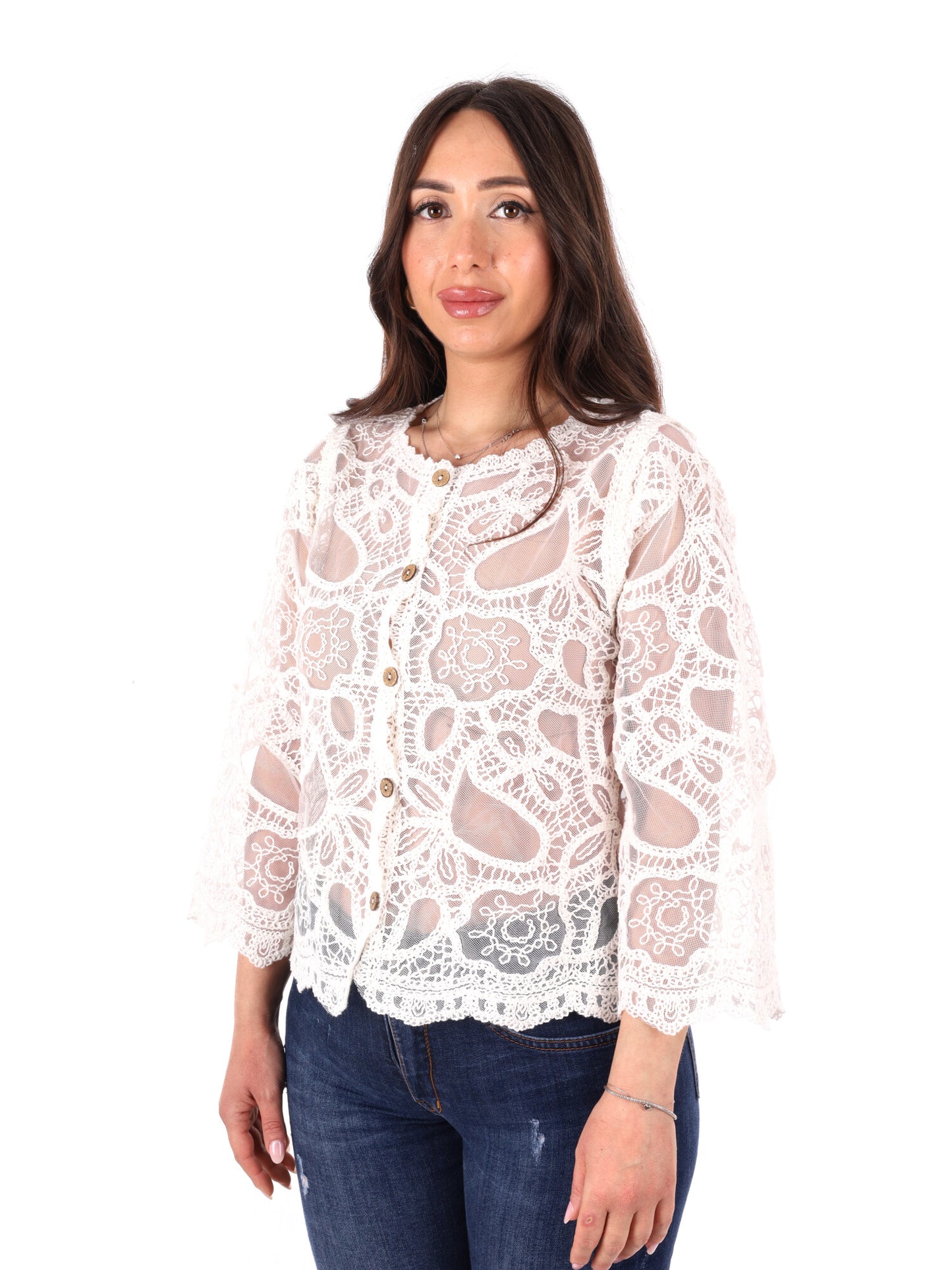 Cardigan leggero Miss Love da donna in crema versatile ed elegante