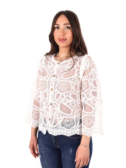 Cardigan leggero Miss Love da donna in crema versatile ed elegante