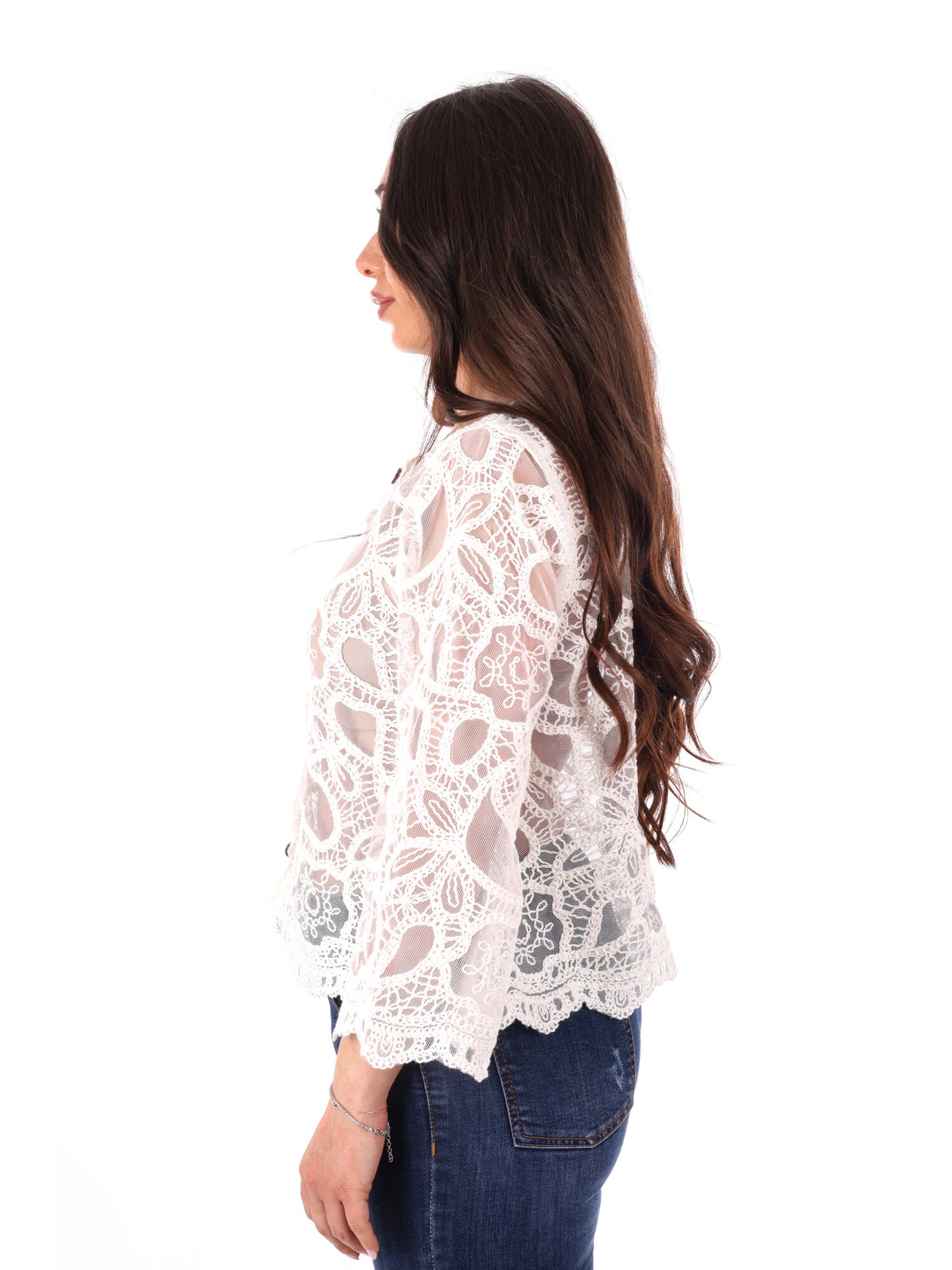 Cardigan leggero Miss Love da donna in crema versatile ed elegante
