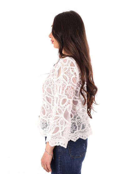 Cardigan leggero Miss Love da donna in crema versatile ed elegante