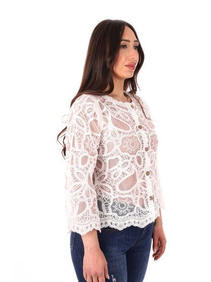 Cardigan leggero Miss Love da donna in crema versatile ed elegante