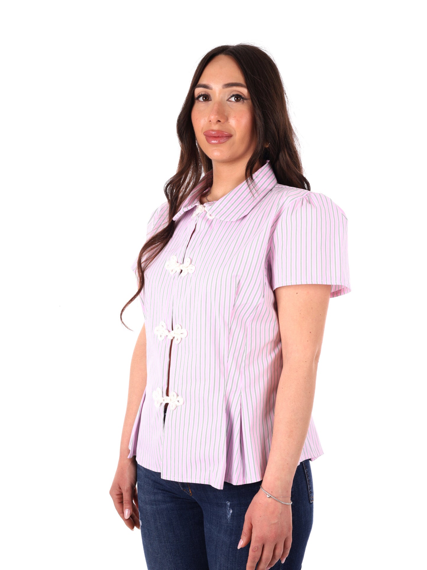 Camicia rosa da donna Miss Love, elegante e versatile per primavera