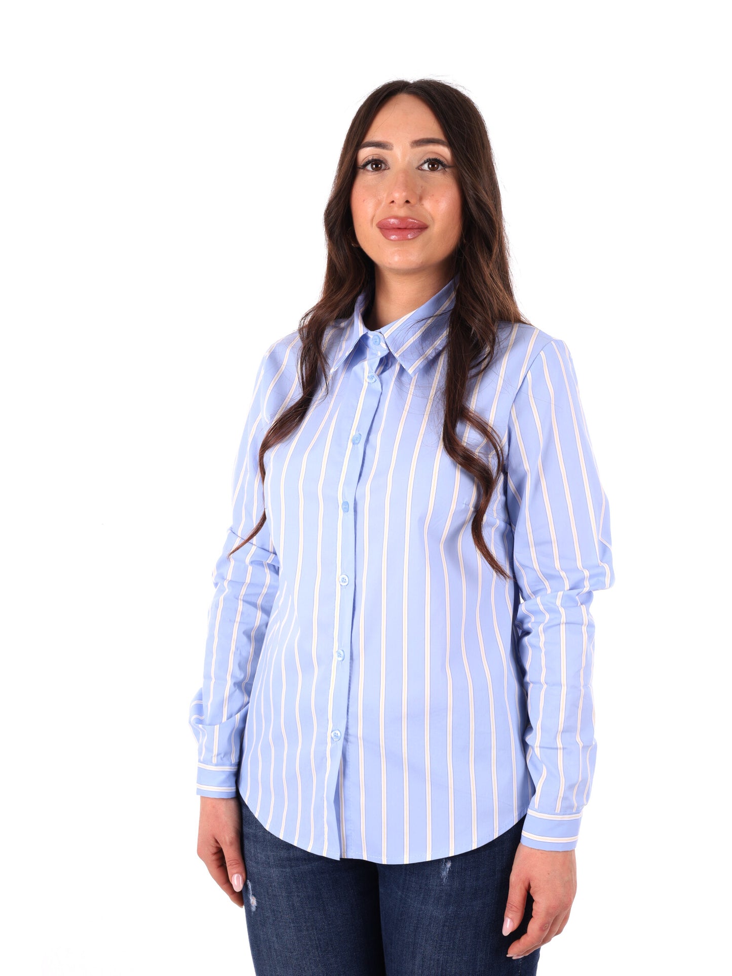 Camicia azzurra Miss Love donna per primavera estate