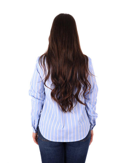 Camicia azzurra Miss Love donna per primavera estate