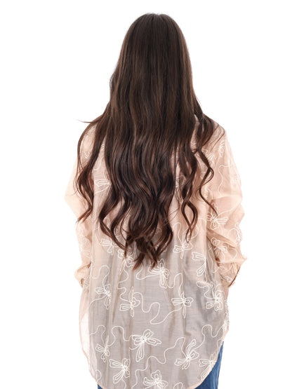 Camicia donna Miss Love in beige dal design contemporaneo