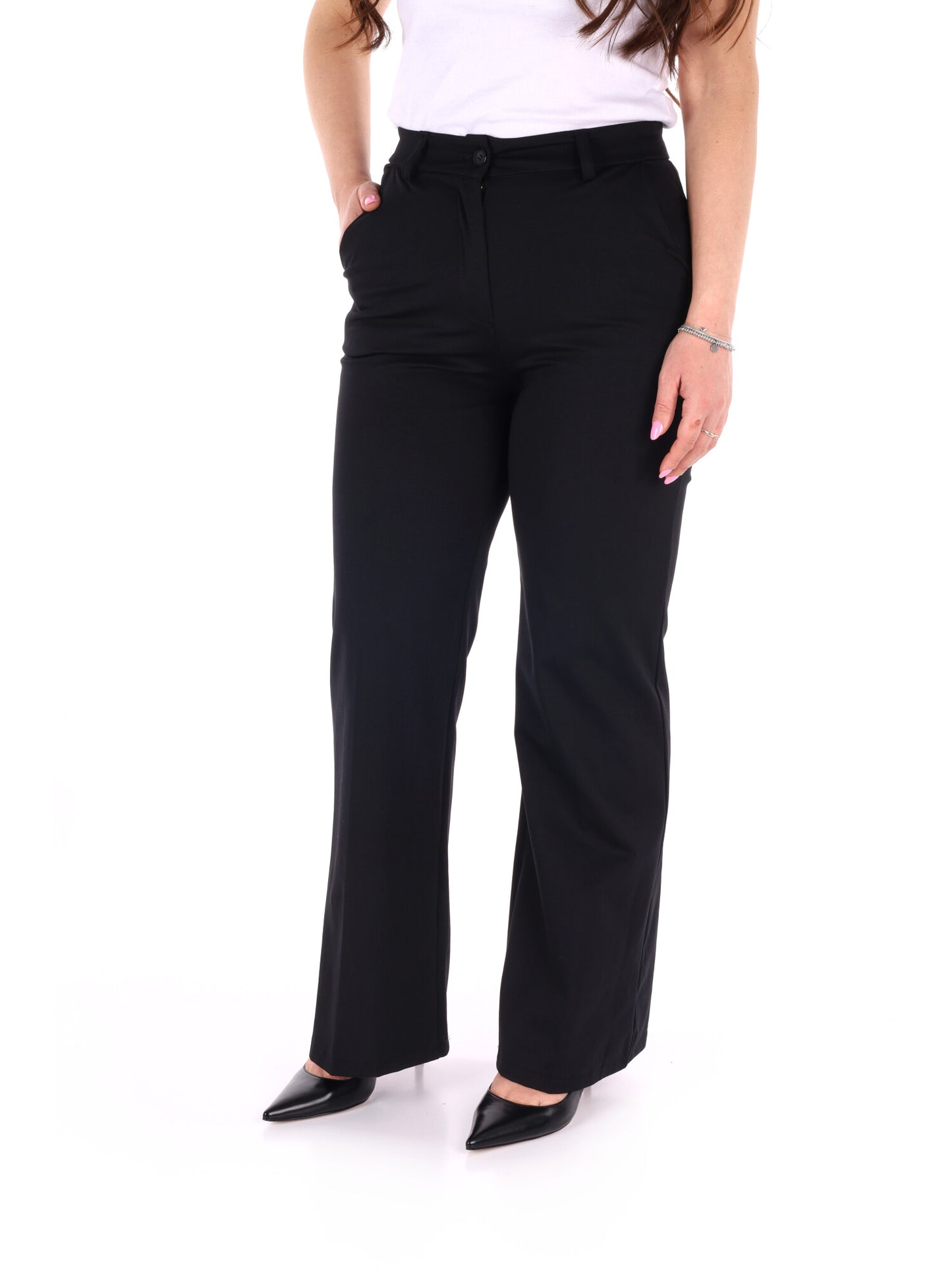 Pantaloni eleganti da donna Miss Love neri dalla vestibilità regular