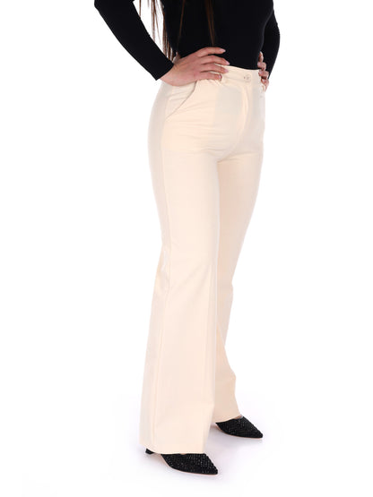 Miss Love eleganti pantaloni donna color crema per primavera estate