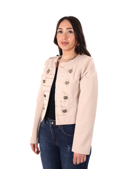 Giacca beige da donna Miss Love per la primavera-estate