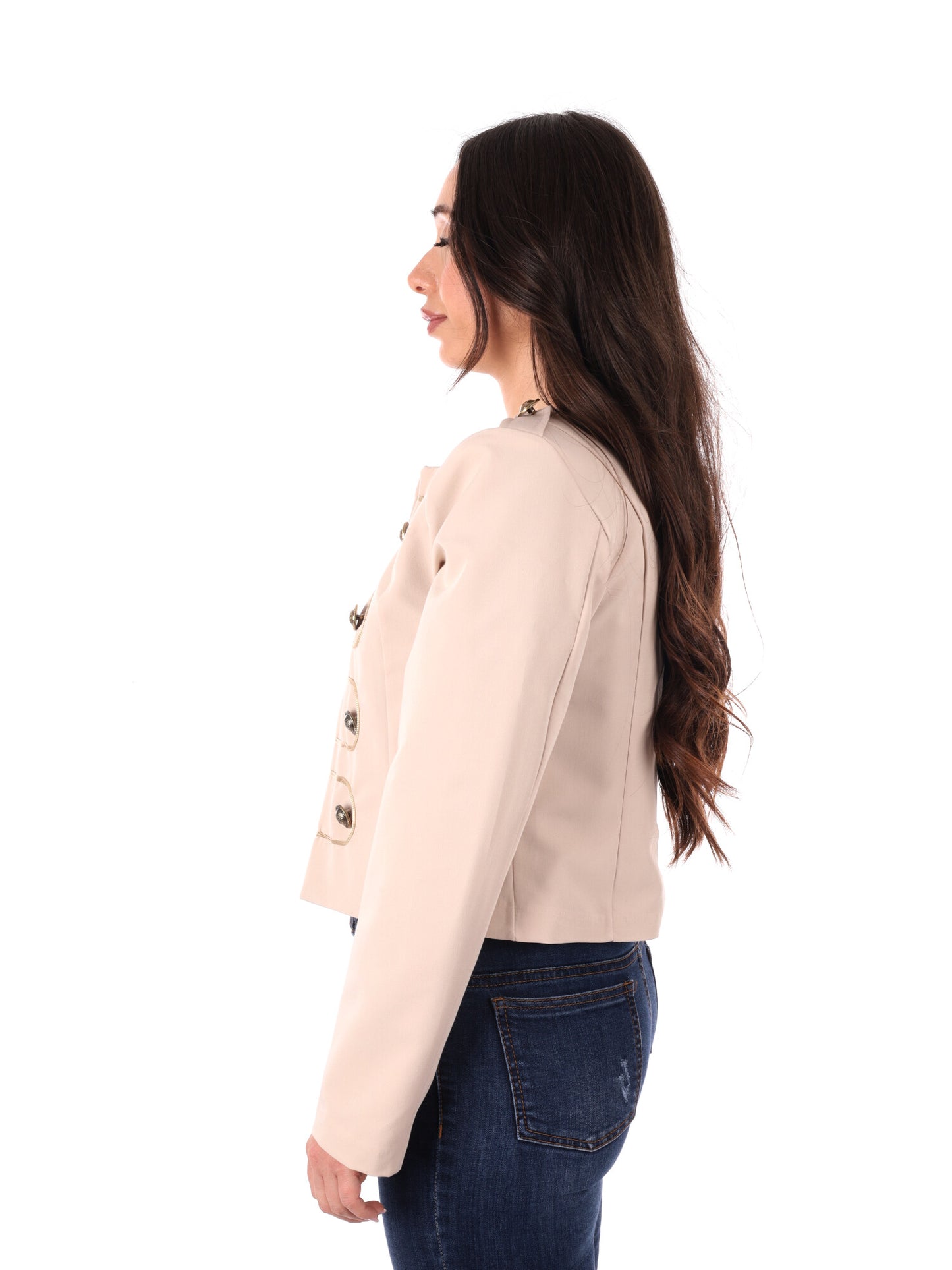 Giacca beige da donna Miss Love per la primavera-estate