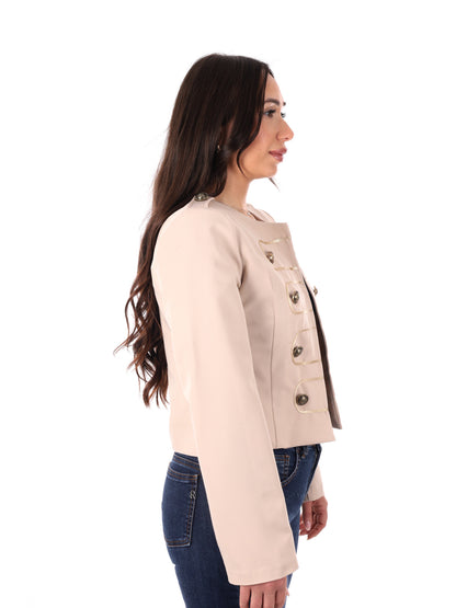 Giacca beige da donna Miss Love per la primavera-estate
