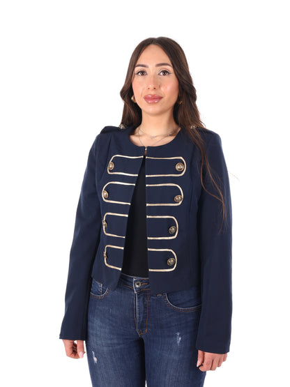Miss Love blazer donna blu dal taglio casual primaverile