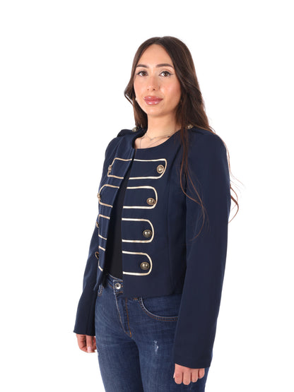 Miss Love blazer donna blu dal taglio casual primaverile