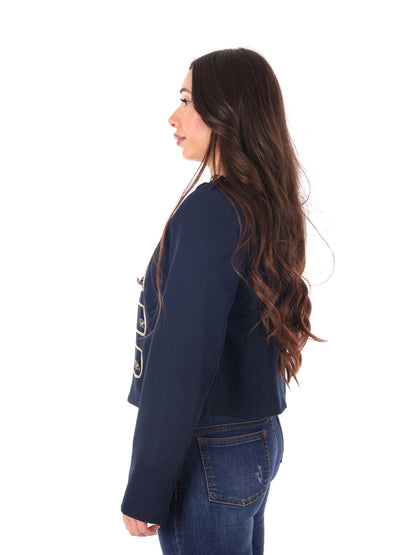 Miss Love blazer donna blu dal taglio casual primaverile