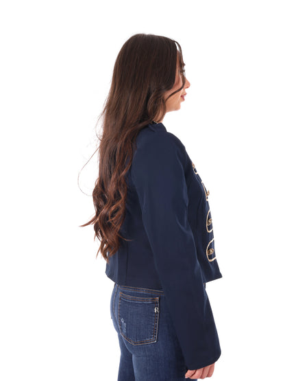 Miss Love blazer donna blu dal taglio casual primaverile