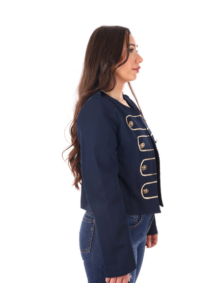 Miss Love blazer donna blu dal taglio casual primaverile