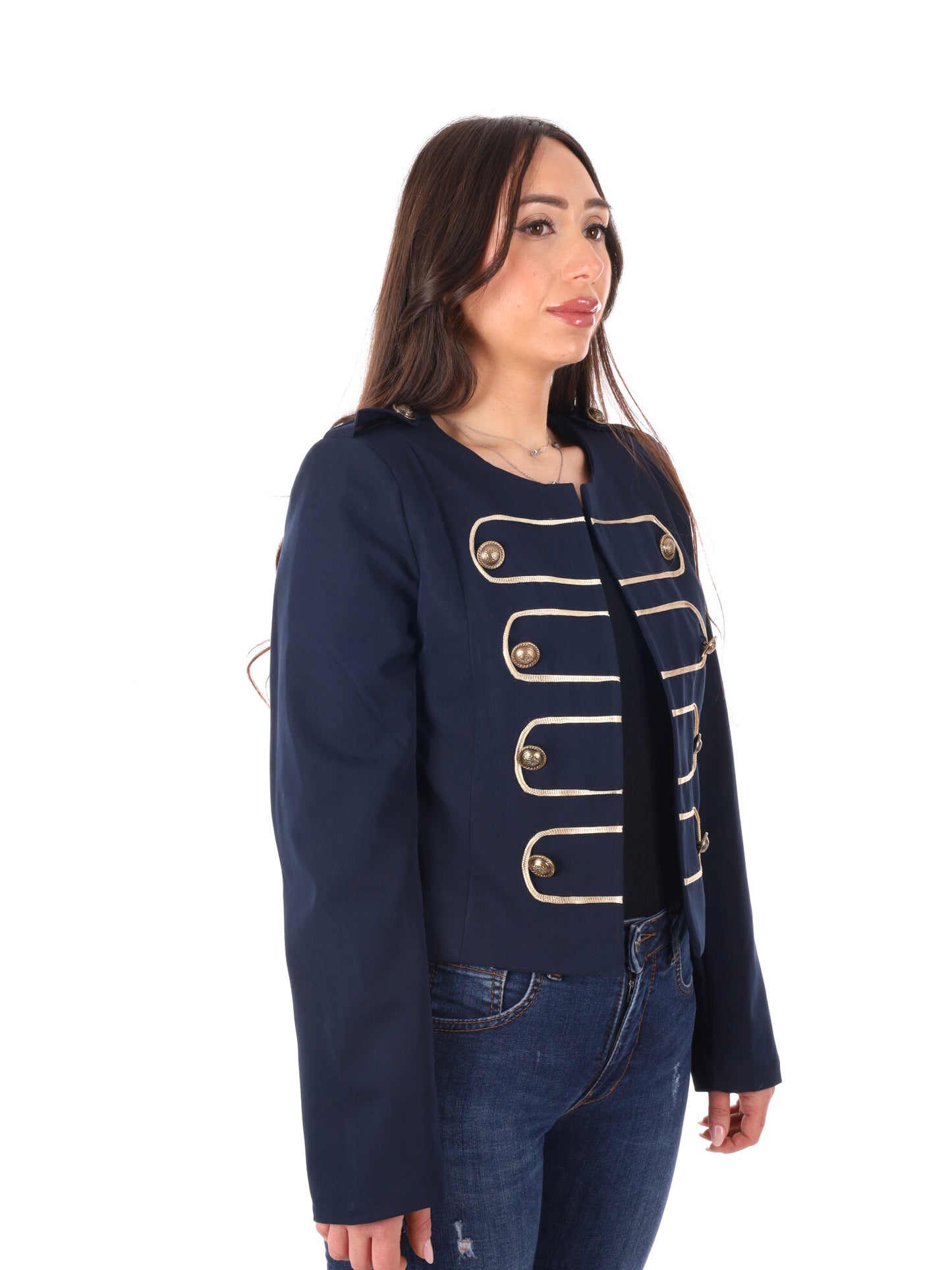 Miss Love blazer donna blu dal taglio casual primaverile
