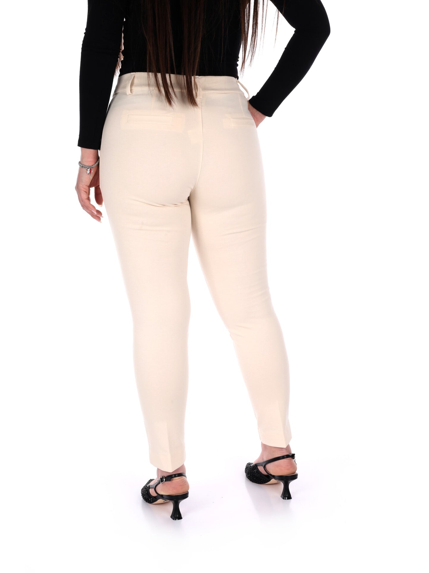 Pantalone donna Miss Love in elegante tonalità crema