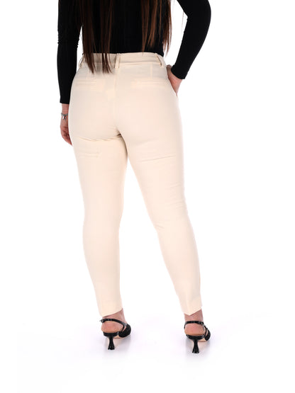 Pantalone donna Miss Love in elegante tonalità crema