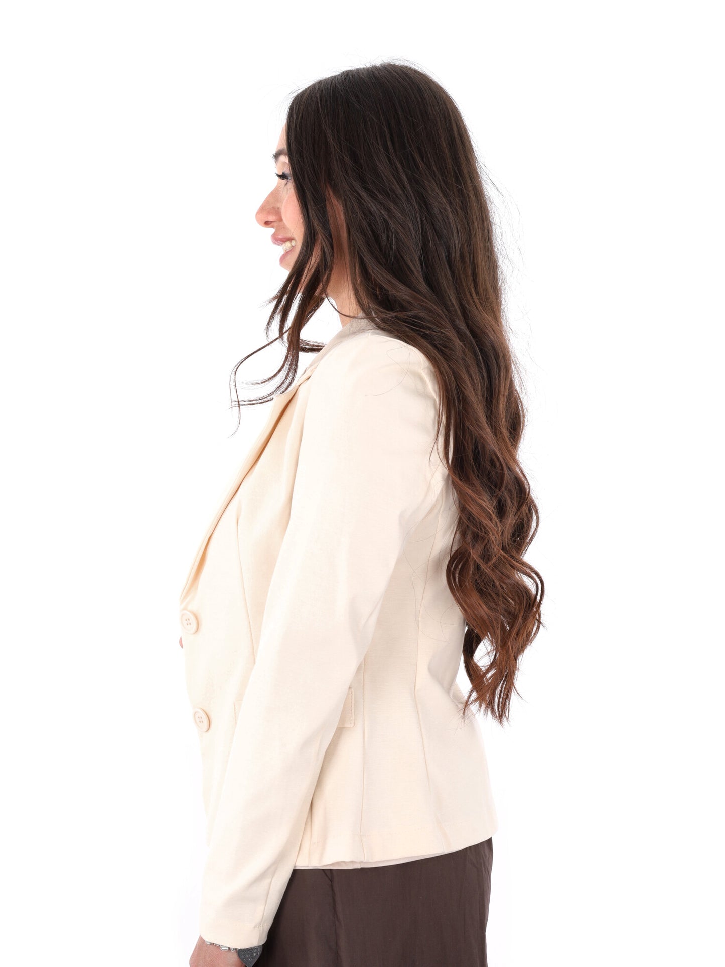 Miss Love giacca blazer donna color crema elegante per primavera
