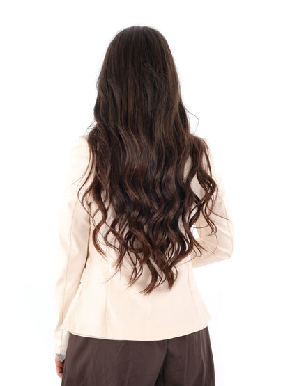 Miss Love giacca blazer donna color crema elegante per primavera